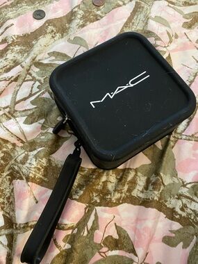 MAC Cosmetics Black Silicone Square Travel Case with Wrist Strap